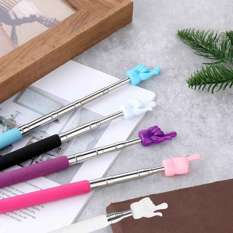 Extendable Pointing Pointer, Telescopic Pointing Rod, Pack of 5 Colourful