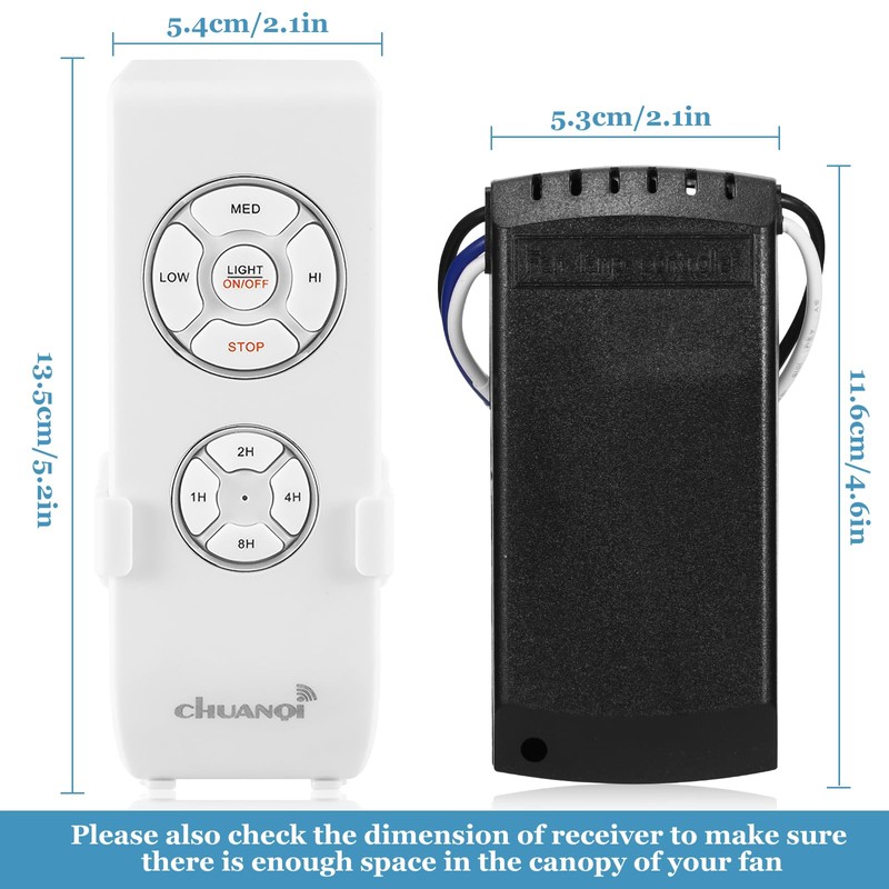 Wowlela Remote Control Ceiling Fan Lamp Remote Control Kit Timing