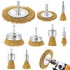 Yokuni 9 Piece Wire Brush Drill Set, Brass Coated Wire