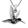 AeraVida Amazing Hummingbird in Flight .925 Sterling Silver Pendant Necklace