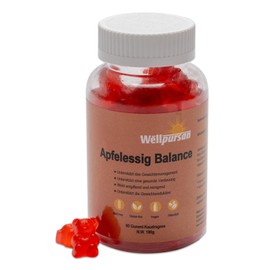 Wellpursan GmbH Wellpursan Apfelessig Balance Gummidrops 1.000 mg - 60 Kaudragees fr 30 Tage, mit Granatapfel und Roter Rbenwurzel, angereichert mit Vitamin B9 & B12, 100% vegan & glutenfrei (1)