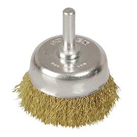 Surtek C580 Carda copa ondulada alambre delgado 2-3/4" x 0.30 mm con zanco 1/4"