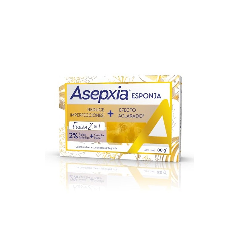 ASEPXIA Fusión 2 en 1 Concha Nácar Jabón - Esponja,
