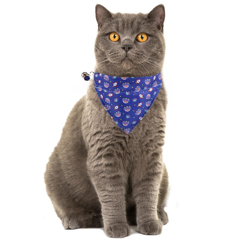 Cat Collar Breakaway with Cute Bandana and Bell Accessories for
