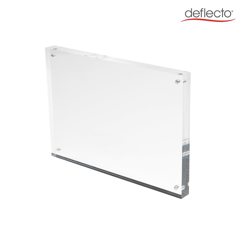Deflecto 15mm A5 Magnetic Double Sided Acrylic Display Block Photo