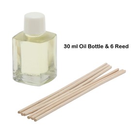 AROMA GALAXY Green Apple & Cinnamon Reed Diffuser Set/Aroma Reed Diffuser/Scented Reed Diffuser for Office- 30 ML with 6 Reed Sticks (Green Apple & Cinnamon Scent) 1 Count (Pack of 1) Transparent