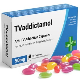 KadoBox - TVaddictamol - Funny Joke Pill Box, Jelly Beans Gag Gift, Birthday Funny Gifts for Women and Men, Secret Santa Gifts for Women