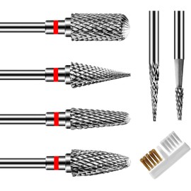 CGBE Brocas Para Uñas: Drill Para Uñas Profesional Accesorios, 6 Brocas De Carburo De Tungsteno Para Uñas, Eliminan Acrílico O Gel Duro De Poligel, Broca Profesional Para Uñas De 3/32"-bien