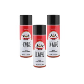 Hombre Red Deodorant Spray 10oz 283g With 80% More Product! (3 Pack)