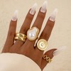 CJIAYUJEW Chunky Gold Rings Set for Women,Trendy Gold Stackable Open