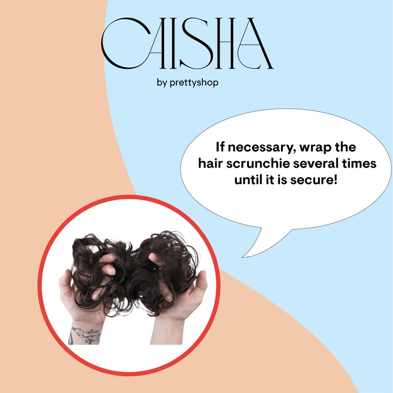 CAISHA Large Hairpiece Scrunchy Instant Updo Curly Messy Bun Red