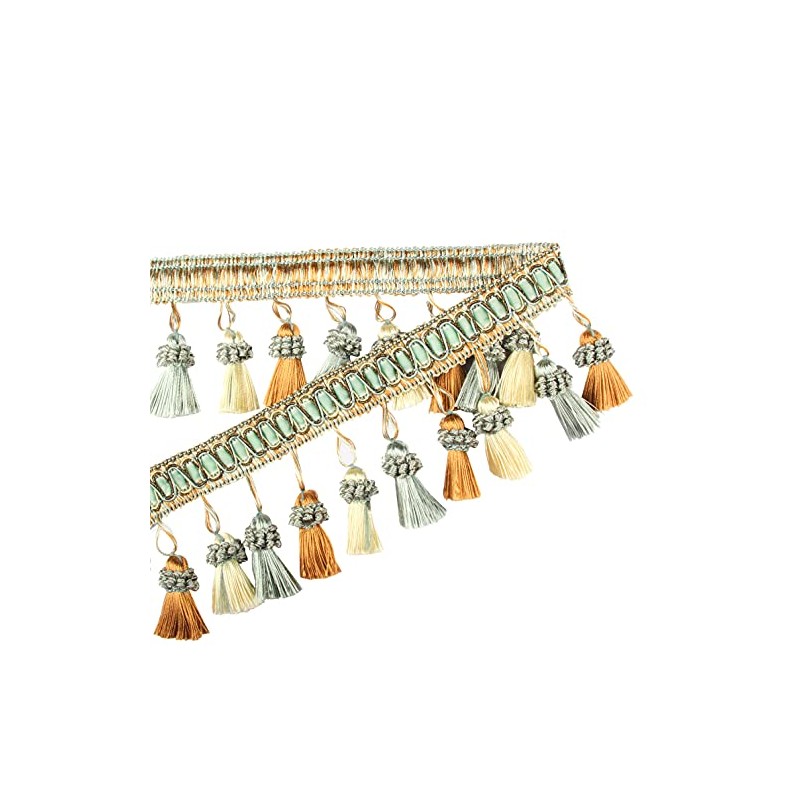 Fenghuangwu 6.5 Yard Handmade Tassel Fringe Trim, 8Cm/3.15Inch Diameter Hand