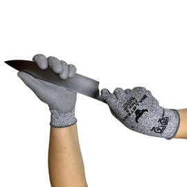 Bullster Flex 5 Cut-Resistant HPPE Heavy-Duty PU-Coated Gloves for Men and Women | Food-Grade Gloves for Cooking | Perfect for Gardening, Cleaning, General Purpose (S–Size 7)