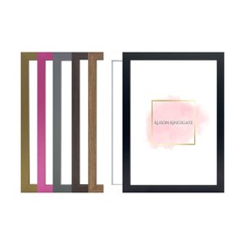 Alison Kingsgate Elegant Sleek White 8x6 Inch Frame Size (20.32x15.24cm) Flat Classic White 8x6 Picture Frame with Safe Perspex Front & Wall Hanging Hooks - British Handmade Décor Frames