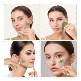 3pzs Belleza Facial Masaje Jade Rodillo De Cuarzo Guasha                                                                                              