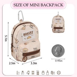 TNDCKP capybara (Brown) Cute Mini Backpack Keychain & Coin Purse - Mini Makeup Bag Organizer for Women, Fabric Pouch for Lipstick, Cards, Keys, Cables