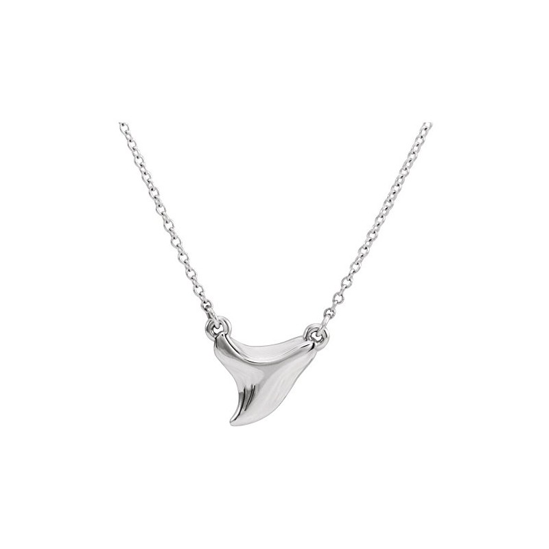 Sterling Silver 16-18" Shark Tooth Necklace