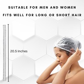 OMWAH 100 PCS Disposable Shower Caps Large Clear Waterproof Processing Conditioning Plastics Elastic Shower Cap For Kids, Girls, Travel, Spa, Hotel, and Home Use (100 PCS)