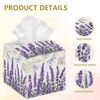 DELORIGIN Lavender Tissue Box Holder, Flower Square Tissue Box Cover