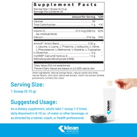 Klean Athlete Klean Essential Aminos + HMB - Blend of Essential Amino Acids - with HMB, Vitamin D3 & Glutamine for Lean Muscle Mass - 9.7 Ounces - Natural Orange Cream Flavor