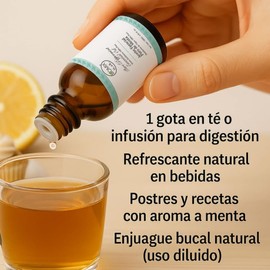 Biomix Aceite Esencial de Menta Piperita 120 ml, 100% Puro y Sin Diluir, Rinde 2,400 Gotas - 4 Veces el Frasco de 30 ml, Grado Cosmético y de Aromater