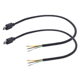 ELNONE 2PCS Short Micro USB 5 Wire Pigtail, 0.3M/1FT Micro USB Male 5 Pin Bare Wire Open End 5V 1A Power Cable Plug Cord and Data Cable for DIY Cable and Replacement Repair