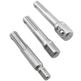 SDS Plus Socket Adapter TAODAN 1Set 1/4Inch Hex Socket Driver Adapter, 1/4" 3/8" 1/2" Square Extra Long Adapter Impact Drill Bits for SDS Plus Hammer Drill, Drill Bit Adapter