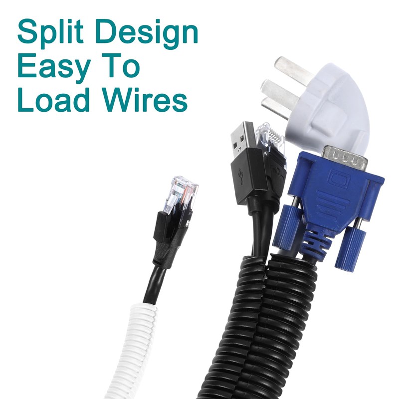 uxcell 3/8 Inch x 25 Ft Split Wire Loom Tubing,