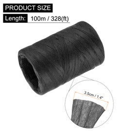 MECCANIXITY 2 Rolls Raffia Paper Ribbon Bulk,1/4 Inch Wide 110 Yards Black Twine String Paper Yarn for DIY Craft Weaving, Decoration, Gift Wrapping