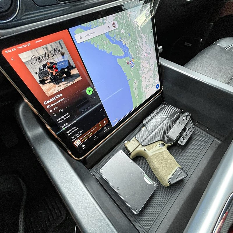 TACOBRO Center Console Organizer Compartment Cover Compatible with 2014-2018 Sierra/Silverado