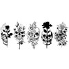 5 Sheets Temporary Skull and Roses Tattoos Dead Head Tattoos