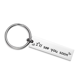 LParkin I'll See You Soon keychain Valentine's Gift Boyfriend Girlfriend Gift Long Distance Relationship Friends Bff Key Chain (Keychain)