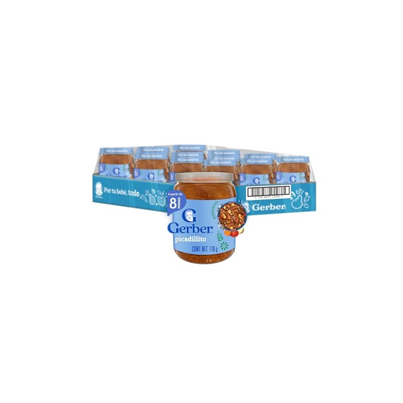 Gerber Papillas Etapa 3 Picadillo, Paquete de 12 Frascos de