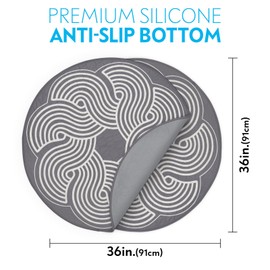 Paw Inspired Round Designer Dog Pads (2 Pack) | Premium Washable Pee Pads | Reusable Puppy Pads for Potty Training, Whelping, Waterproof Mat | Leakproof, Non-Slip Liner (Dark Gray, 36")