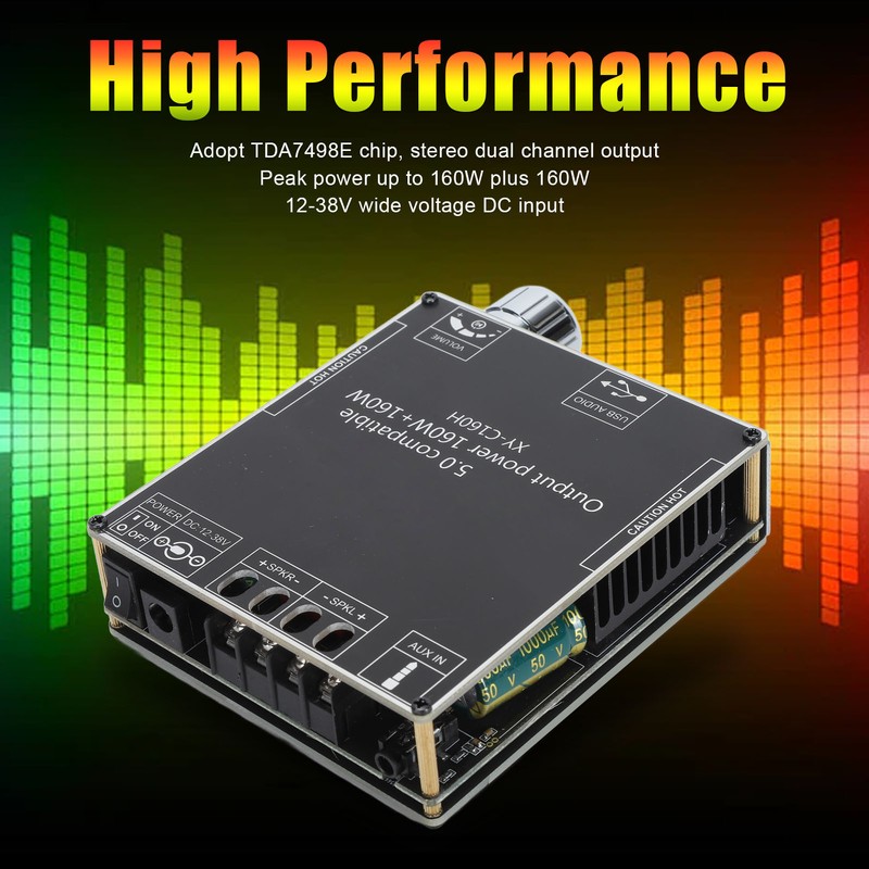 XY C160H Bluetooth Amplifier Board 2.0 Channel Stereo TDA7498E Chip