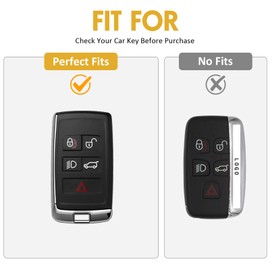 WORCAS Smart 5 Button Key Fob Cover Case Compatible with Jaguar Land Rover Range Evoque Velar Sport Discovery Freelander(Quicksand-Champagne Gold)