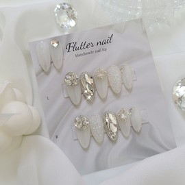 Stone-filled wedding handmade nail tips - Mediaval / 스톤 가득 웨딩 수제네일팁 - 미디오발