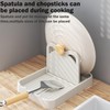 2Pcs Spoon Rest Holder,Foldable Spoon Holder for Kitchen Counter,Pot Lid