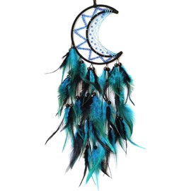 Dream Catcher Black and Blue Feather Dreamcatcher Handmade Dream Catchers for Bedroom Wall Hanging Decorations Ornaments Craft for Adult Kids for Bedroom Home Hanging Decoration