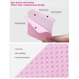 TEOYALL Lint Free Nail Wipes, 400 PCS Non-Woven Fabric Nail Cleaning Pads Pink Lash Extensions Glue Cleaning Wipes Nail Salon Supplies (400 PCS)