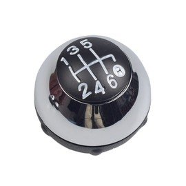 Hacreyatu 5/6 Speed Gear Knob Stick Gear Lever Suitable for Fiat 500 2012-2018 (Chrome, 6 Speed)