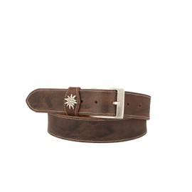 MGM Unisex costume belt with Edelweiss belt, brown, 90