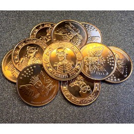 Katy Craig 10 x 1oz Copper Rounds Memento Mori Skull 999 Fine Bullion Supplied in Tub