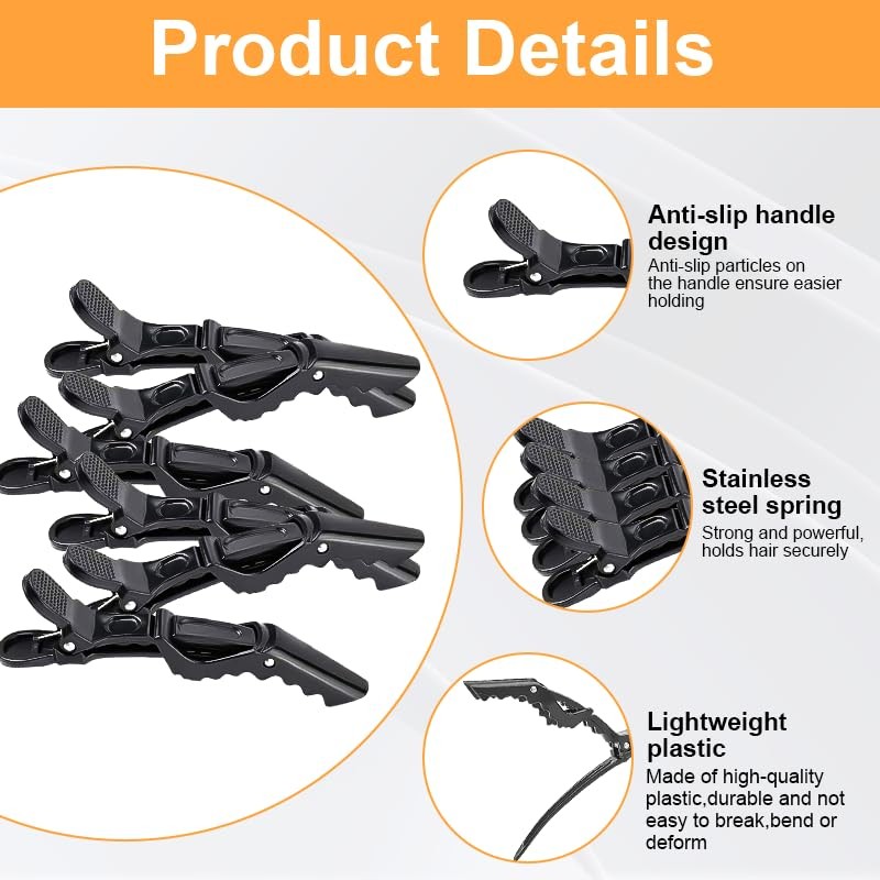 GUOYOU 23 Pieces Crocodile Clips Hair Barrettes, Professional Styling Hair