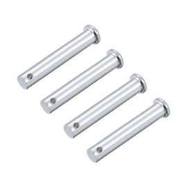 sourcing map Pack of 4 Single Hole Flat Head Fork Bolts Clevis Pins, Galvanised Solid Steel, 10 mm x 60 mm