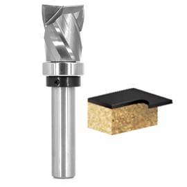 Akylin Ultra-Perfomance Compressiom Spiral Flush Trim Router Bit 1/2 Shank, Template Top Bearing Router Bit 7/8" Cutting Dia, 1-3/16" Cut Height, for Woodworking Trimming Cutter- 12.7 * 22.2 * 30