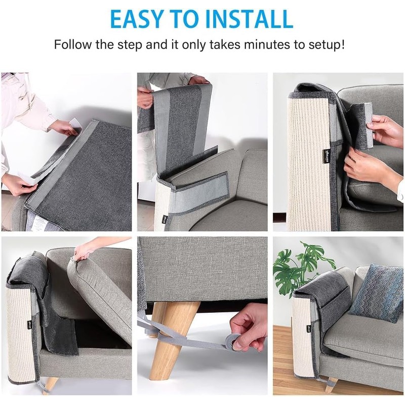 NATUYA Cat Scratch Furniture Couch Protector - Large Sisal Cat