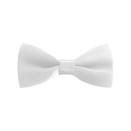 100% Silk Bow Ties for Men, Silk Solid Self Tie, Classic Men's Bow Ties, Wedding & Tuxedo Jacket Outfit Bowties (White)