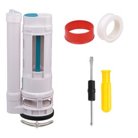 SHANOER Toilet Push Button Valve Replacment Dual Flush 9.84inch Height Fit for Drain Diameter 2.56-2.95" White