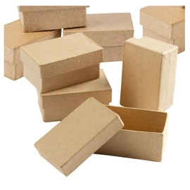 Factory Direct Craft Paper Mache Rectangle Boxes Set of 24 - Papier Mache Boxes with Lids Perfect for Everyday or Holiday Crafts, Gift Boxes or Jewelry Boxes (1-1/2 x 2-1/4 Inches)
